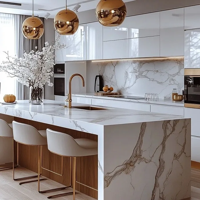 کانترهای آشپزخانه با رگه‌های برجسته