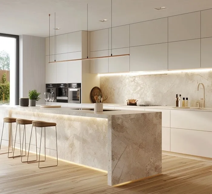 کانترهای آشپزخانه با رگه‌های برجسته