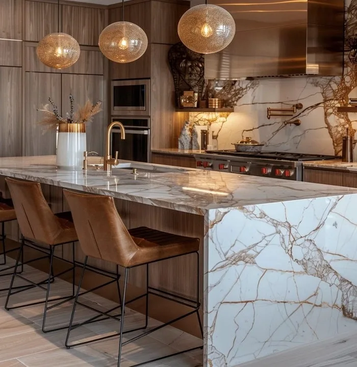 کانترهای آشپزخانه با رگه‌های برجسته