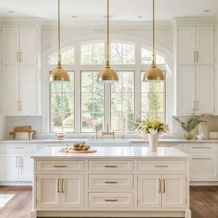 آشپزخانه‌های سفید و چوب روشن